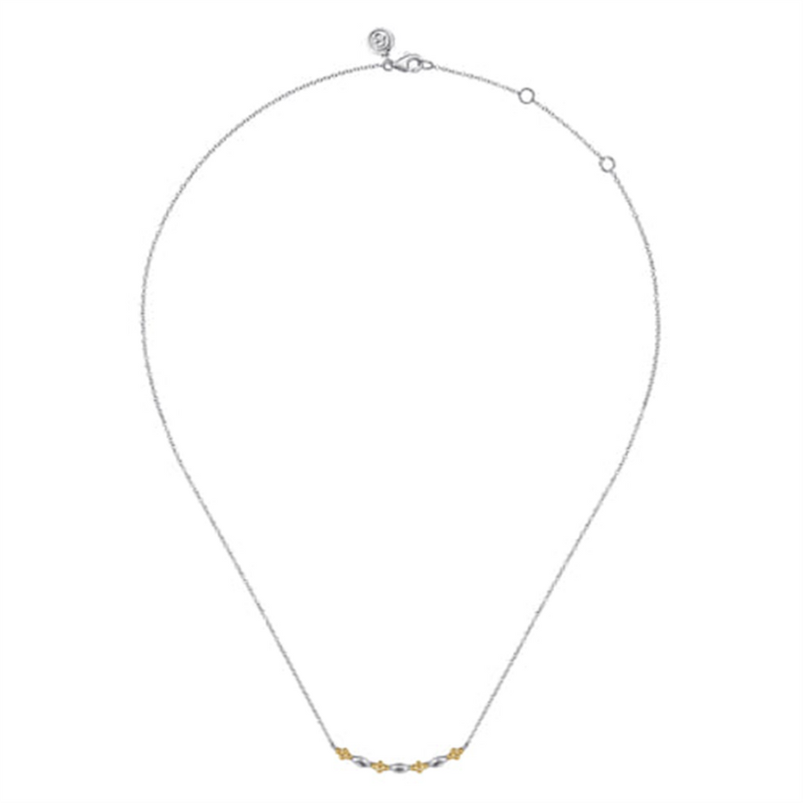 Lady's Two-Tone Sterling Silver/14K Yellow Gold Bujukan Alternating Ba
