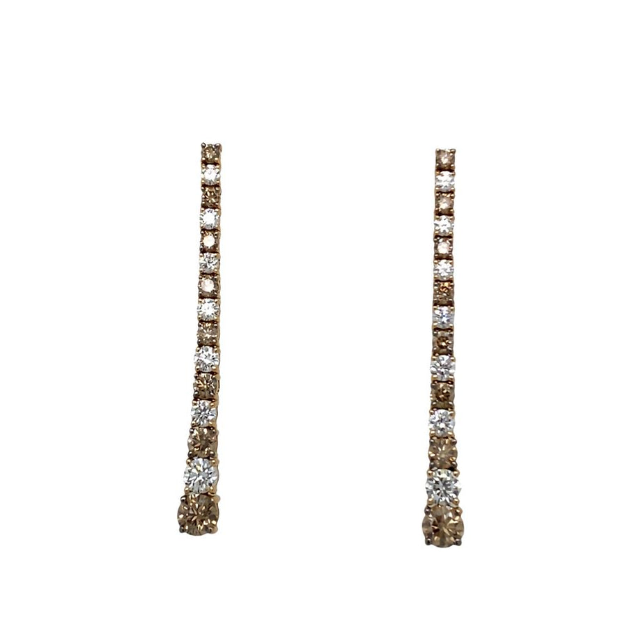 LeVian Brown and White Diamond Drop Earring