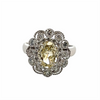 Fancy Yellow Oval Antique Halo Ring