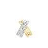 Two-Tone 14 Karat "X" Pendant Enhancer Estate Jewelry With 16 0.25TW R