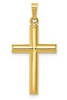 Yellow 14 Karat Hollow Cross Charms