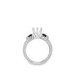 Lady's White 14 Karat Milgrain Engraved 3 Stone Ring Size 6.75 2 = 0.5