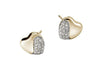 John Hardy Pebble 14KY Diamond Pave Heart Stud Earrings