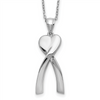 Sterling Silver Heart Ribbon Ash Holder Necklace