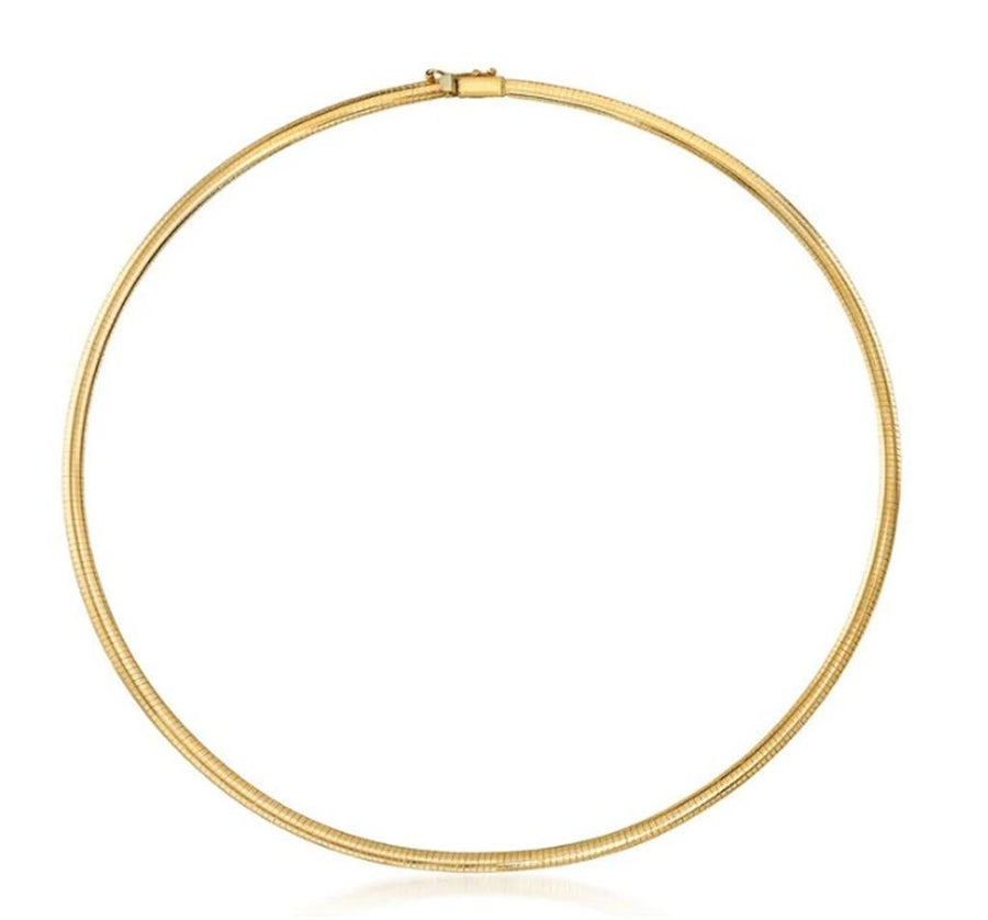 Yellow 14 Karat 5mm Domed Omega w/ Box Clasp Estate Jewelry Length 16