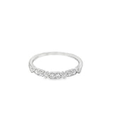 Lady's White 18 Karat Station Band Wedding/Anniversary Ring Size 6.75