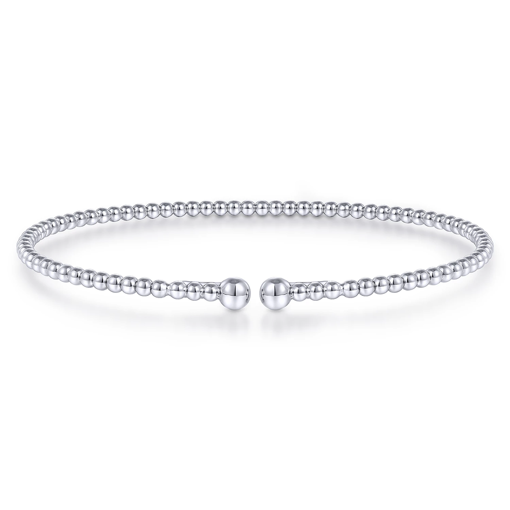Split 14 Karat White Gold Beaded Bujukan Bangle
Designer: Gabriel & C