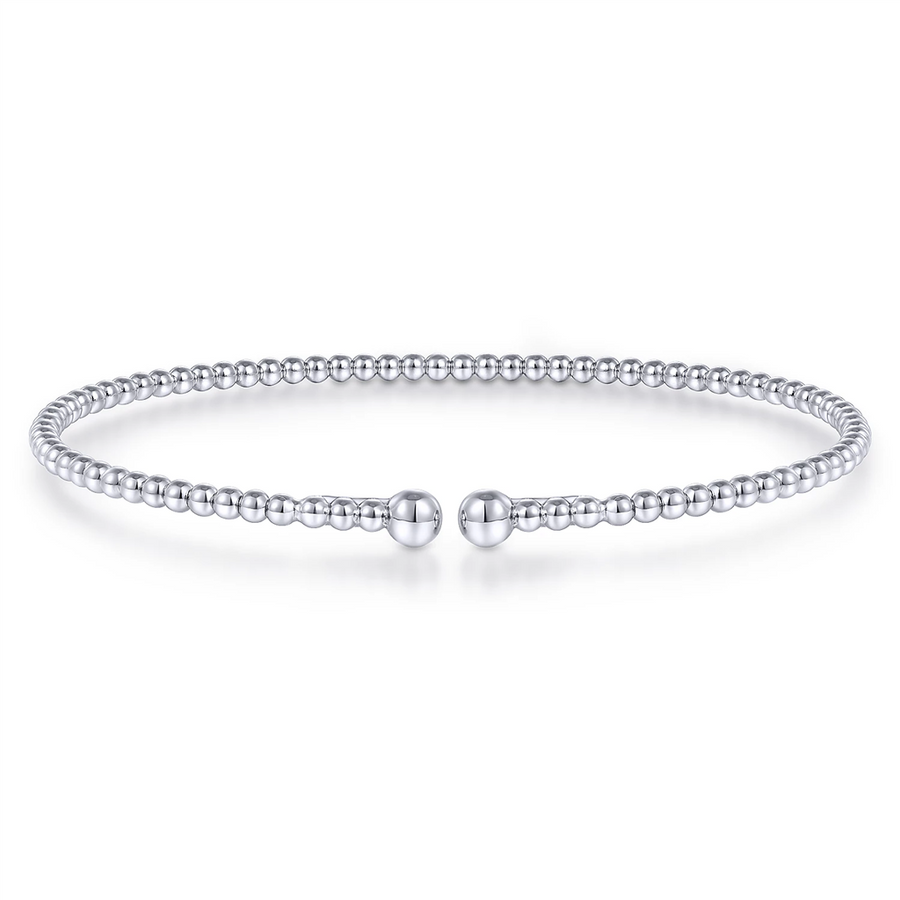 Split 14 Karat White Gold Beaded Bujukan Bangle
Designer: Gabriel & C