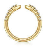 Lady's Yellow 14 Karat Curved Open Wedding/Anniversary Ring Size 6.5 1