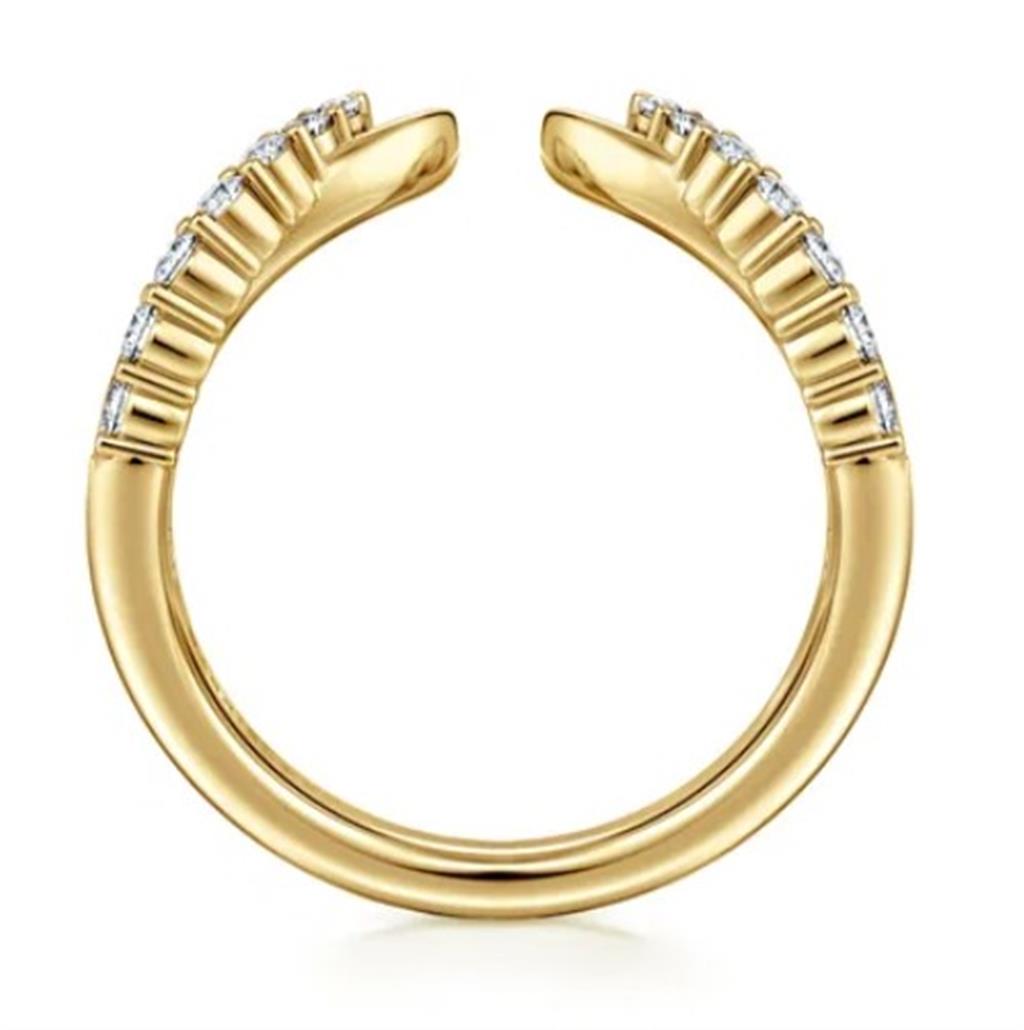 Lady's Yellow 14 Karat Curved Open Wedding/Anniversary Ring Size 6.5 1