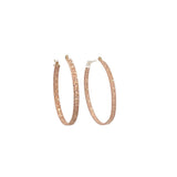 Two-Tone 14 Karat 2.50X30.40mm Laser Cut Oval Hoops Estate Jewelry Gra