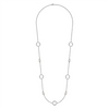 Gabriel & Co. Silver 925 Sterling Silver Pearl and Open Circle Station Necklace