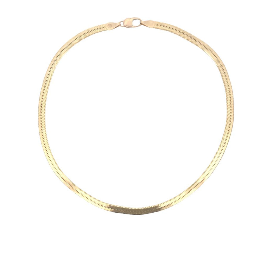 Yellow 14 Karat 5.3mm Herringbone Chain With A Lobster Claw Clasp Esta