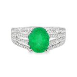 Emerald 18 Karat White Fashion Ring