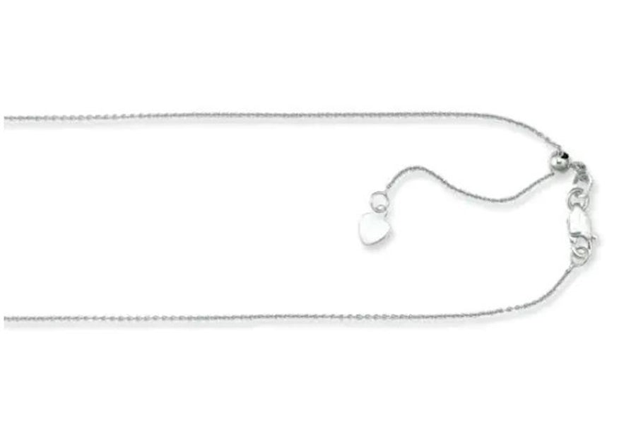 White 14 Karat Ajustable Cable Chain