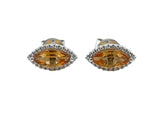 Lady's White 14 Karat Marquise Halo Stud Earrings With 2 = 0.99Twt Mar