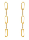 Lady's Yellow 14 Karat Paperclip Link Drop Earrings Gram Weight: 1.3