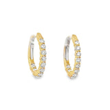 Lady's Yellow 14 Karat Inside Out Hoop Earrings With 20 = 1.05Tw Round