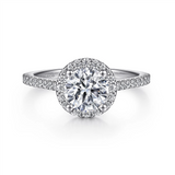 Gabriel & Co. Carly - 14K White Gold Round Halo Diamond Engagement Ring Mounting