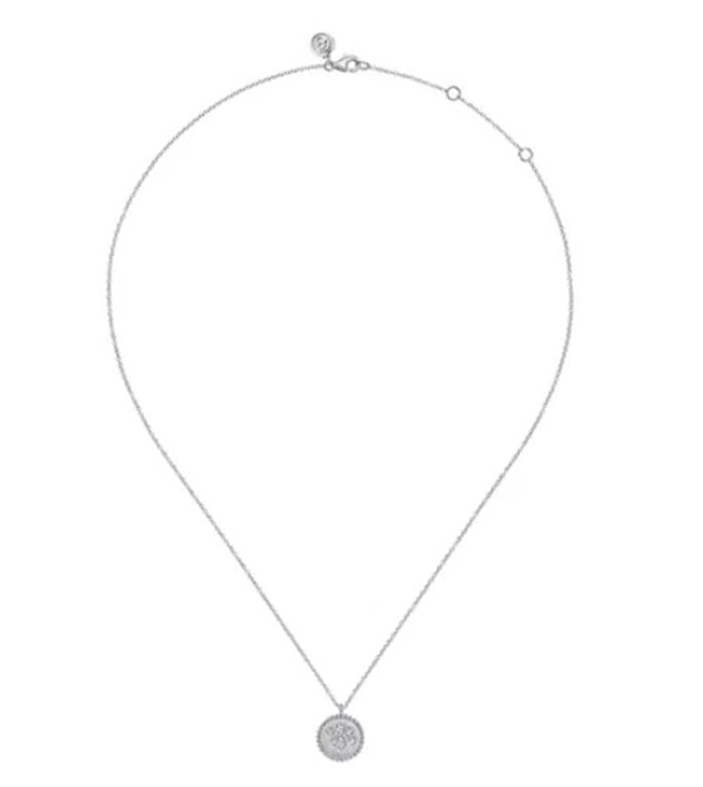 Lady's Sterling Silver Diamond Bujukan Paw Print Pendant Silver Neckla