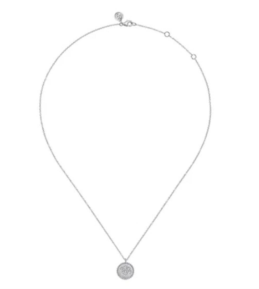 Lady's Sterling Silver Diamond Bujukan Paw Print Pendant Silver Neckla
