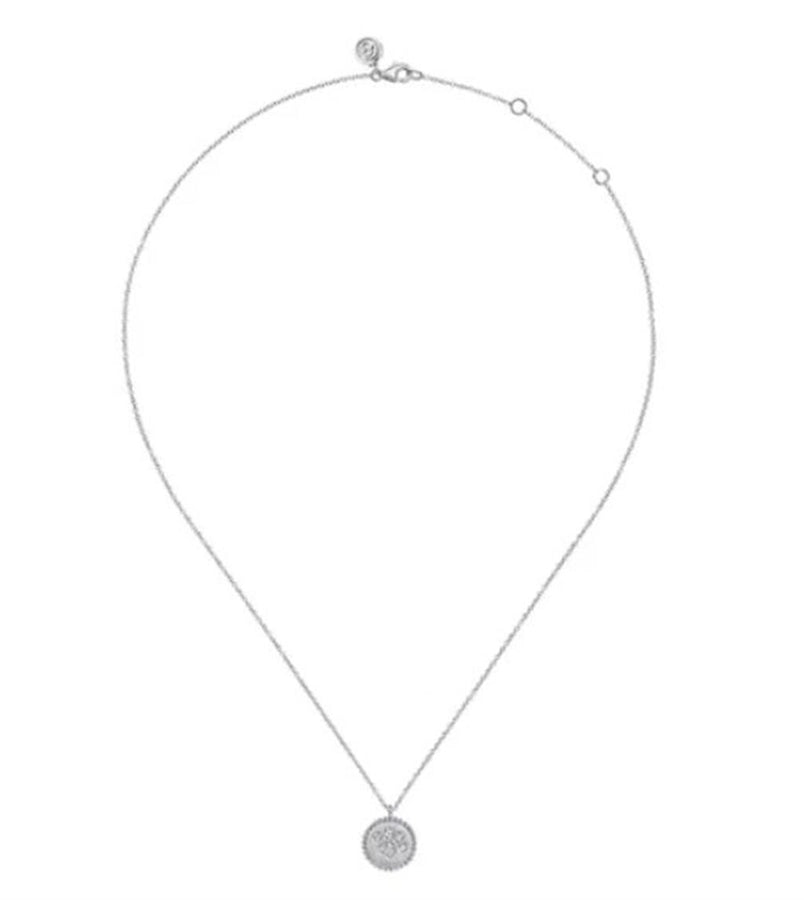 Lady's Sterling Silver Diamond Bujukan Paw Print Pendant Silver Neckla