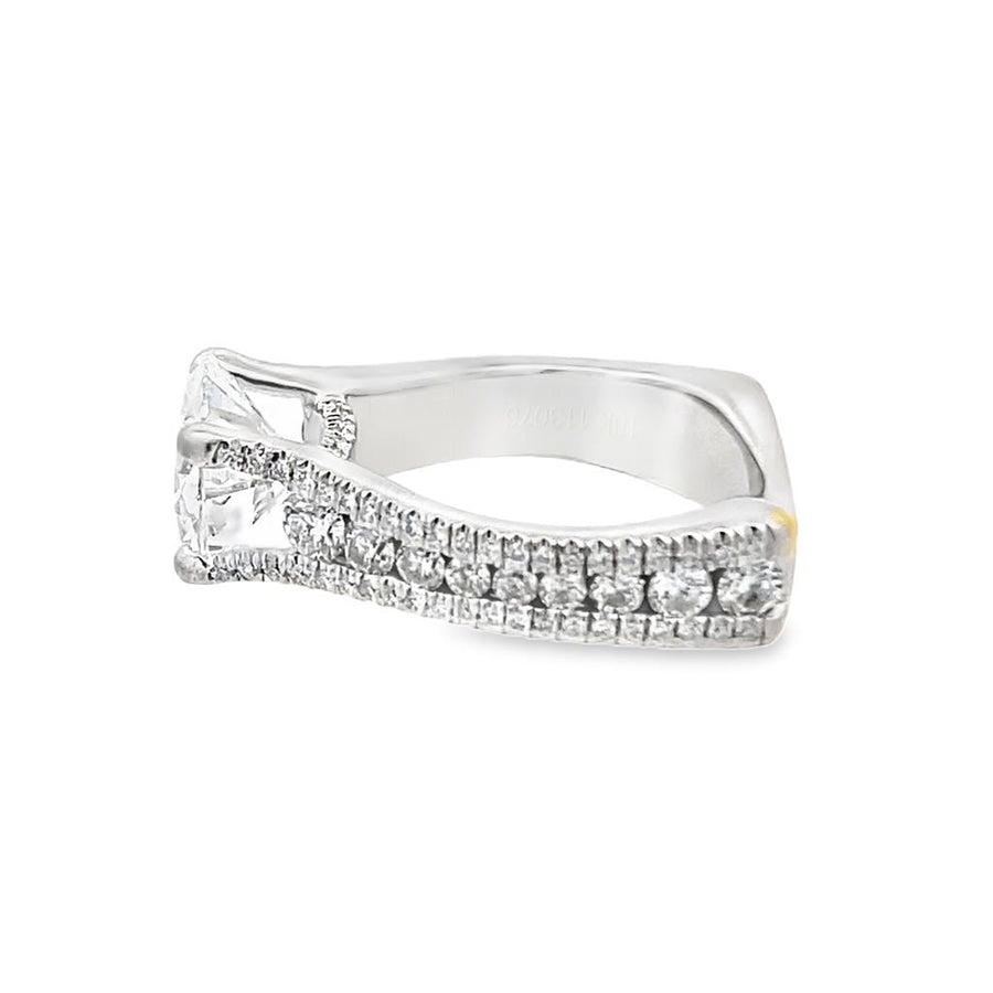 18 White Gold Karat Round Michael M. Strada Diamond Engagment Ring Est