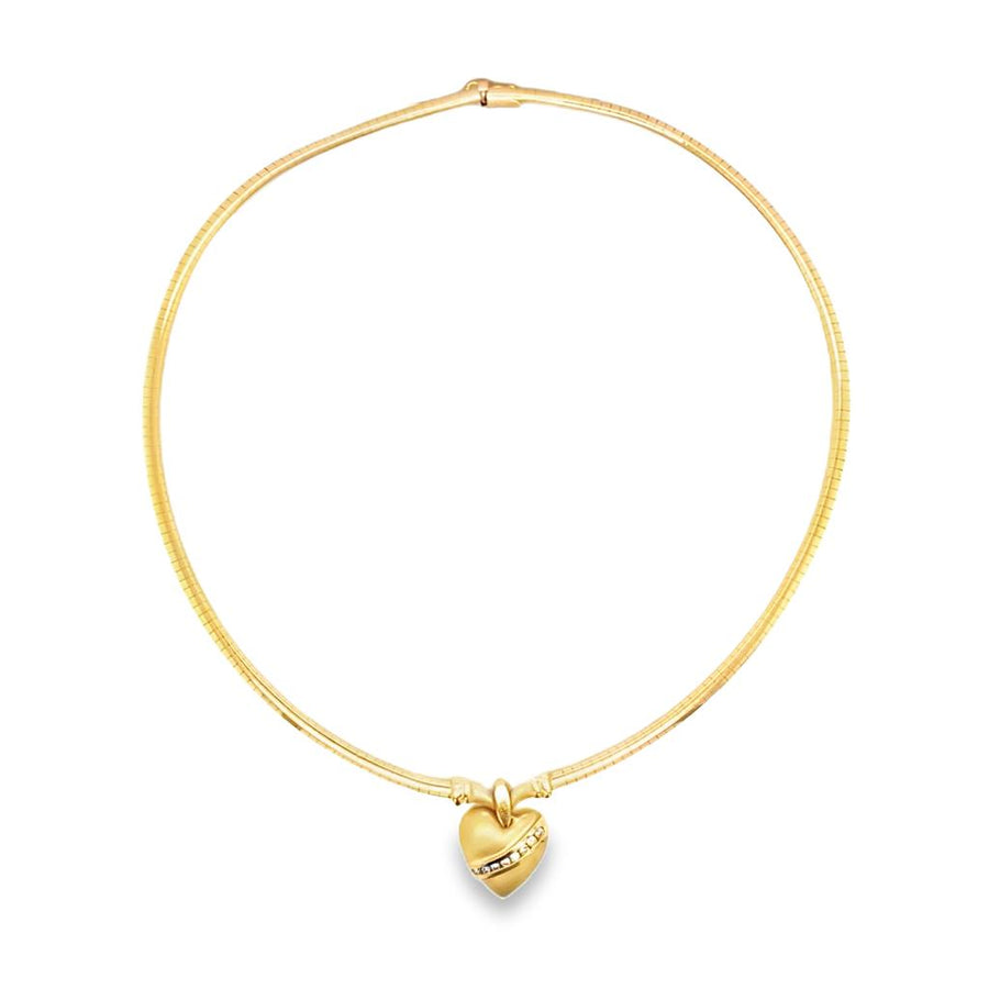 Italian Omeg Heart Diamond Necklace