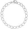 Sterling Silver Curb Link Bracelet Length 7 Designer: Rembrandt Charms