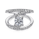 Gabriel & Co. Nova - 14K White Gold Round Split Shank Diamond Engagement Ring Mounting