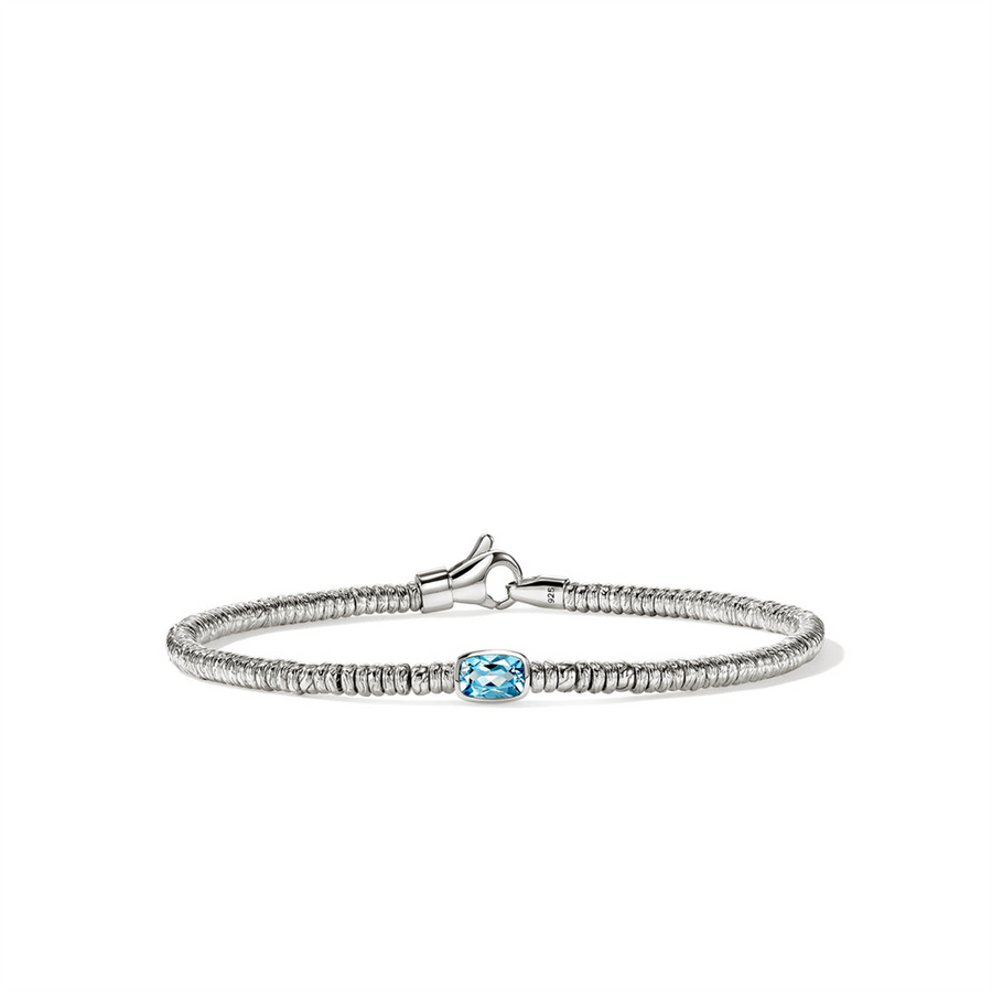 Sterling Silver 2.5mm Bezel Beaded Bracelet John Hardy With One = 6.00