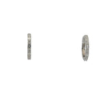 Lady's White Platinum Huugies Earrings With 8 = 0.74TWT Emerald G VS2/