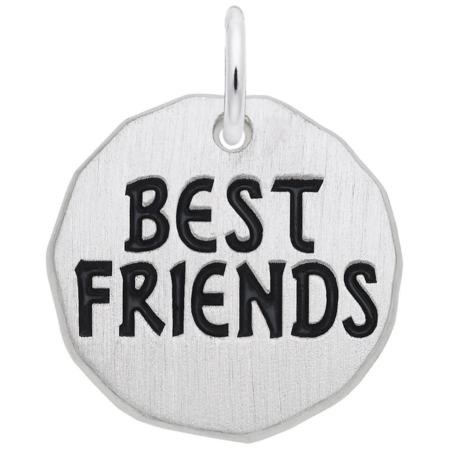Rembrandt Charms Best Friends Tag Charm Sterling Silver