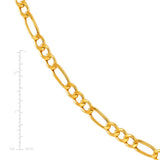 Yellow 14 Karat 2.65MM Figaro Chain 
Length 22 
Gram Weight: 2.18