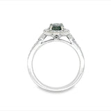 Lady's White 14 Karat Milgrain Halo Fashion Ring With One 0.97Ct Oval