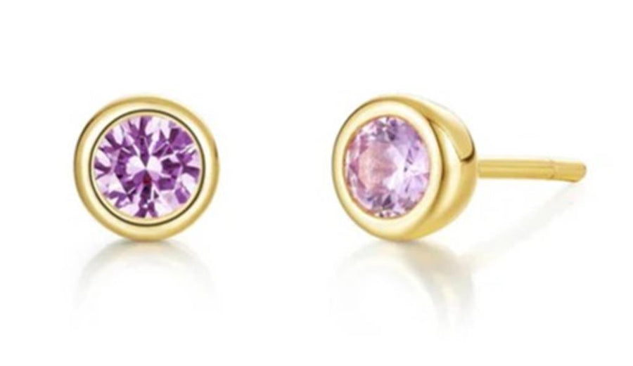 Lafonn Yellow Gold Plated Sterling Silver Bezel Stud