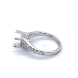 Lady's White 18 Karat Split Shank 6 Prong Ring