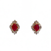 Estate Ruby & Baguette Diamond Earrings