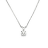 White 14 Karat Round Diamond Solitaire Pendant Estate Jewelry Length 2