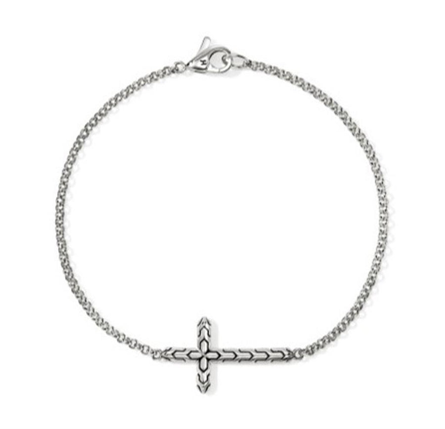 John Hardy Essentials Rolo Chain Cross Bracelet