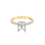 Lady's Two-Tone 14 Karat Floral Basket Ring Size 7 14 = 0.25tw Round G