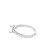 Lady's White 18 Karat Offset Cluster Ring Size 6.25 13 = 0.27tw Round
