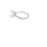 Lady's White 18 Karat Ribbon Ring 1-9X7mm Oval Center Ring Size 6.5 Wi