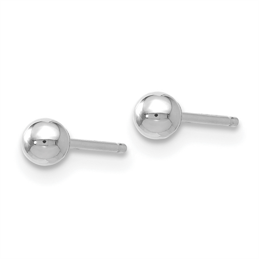 Ladies 14K White Gold Polished 3mm Ball Post Earrings