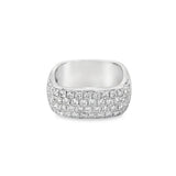 Lady's Platinum Square Pave Diamond Wedding/ Anniversary Band Size 7 5