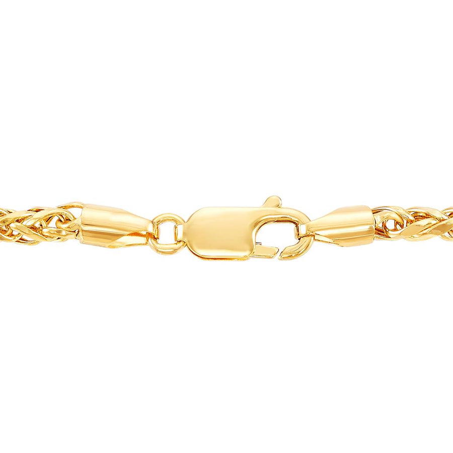 Yellow 14 Karat 2.5mm Hollow Spiga Wheat Chain 
Length 22 
Gram Weig