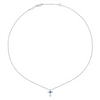 Gabriel & Co. Fashion Sterling Silver Round Sky Blue Topaz Cross Necklace