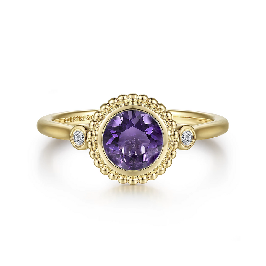 Amethyst 14 Karat Yellow Fashion Ring