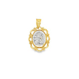 Two-Tone 14 Karat 25.20X16.10mm Angel Pendant With A 3.0mm Bail Openin