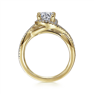Gabriel & Co. Courtney - 14K Yellow Gold Round Halo Diamond Engagement Ring Mounting